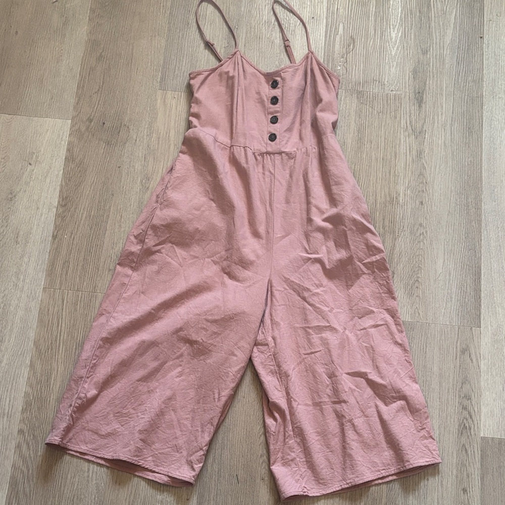 J for Justify Dusty Pink Jumpsuit with Button Accents